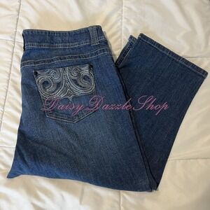 Womens Lee Denim Capri Jeans Front Zipper w/Button Closure, 4 Pockets Sz 18W